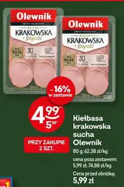 Żabka Kiełbasa krakowska sucha Olewnik oferta