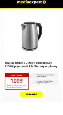Czajnik KT300X Inox 2200W pojemność 1.7L filtr antywapienny