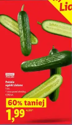 Lidl Ogórki zielone 1szt oferta