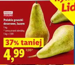 Lidl Gruszki deserowe luzem oferta