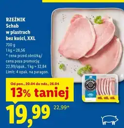 Lidl Schab w plastrach bez kości XXL oferta
