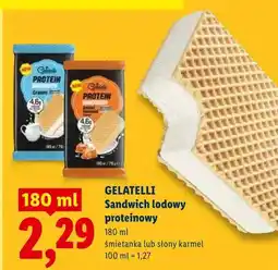 Lidl Sandwich lodowy proteinowy śmietanka lub słony karmel oferta