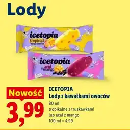 Lidl Lody z kawałkami owoców tropikalne z truskawkami lub acai z mango oferta