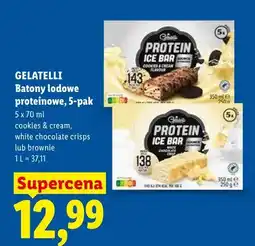 Lidl Batony lodowe proteinowe, 5-pak cookies & cream, white chocolate crisps lub brownie oferta