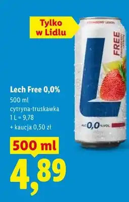 Lidl Piwo lech free 0,0% cytryna-truskawka oferta