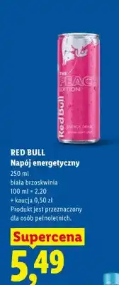 Lidl Napój energetyczny biała brzoskwinia oferta