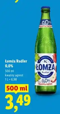 Lidl Piwo łomża radler 0,0% kwaśny agrest oferta