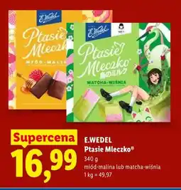 Lidl Ptasie mleczko E.Wedel miód-malina lub matcha-wiśnia oferta