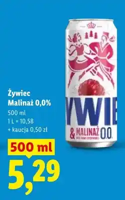 Lidl Piwo żywiec malinaż 0,0% oferta