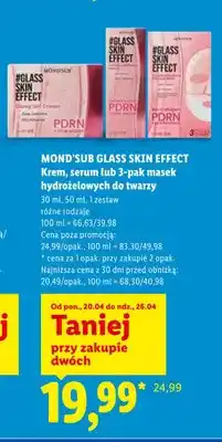 Lidl Krem, serum lub 3-pak masek hydrożelowych do twarzy mond'sub glass skin effect oferta