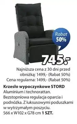 JYSK Krzesło wypoczynkowe STORD oferta
