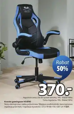 Krzesło gamingowe Vojens skóra ekologiczna i siatka poliestrowa S72 x W108-118 x G67 cm