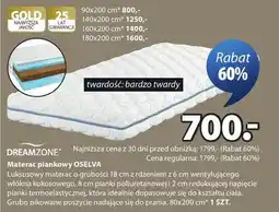 JYSK Materac piankowy OSELVA oferta