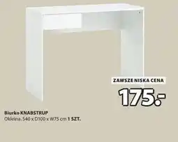 JYSK Biurko Knabstrup okleina S40 x D100 x W75 cm oferta