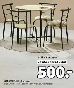 JYSK GADSTRUP stół + 4 krzesła oferta