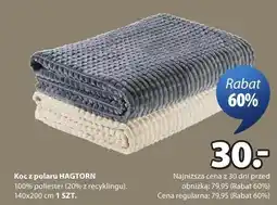 JYSK Koc z polaru Hagtorn 100% poliester (20% z recyklingu) 140x200 cm oferta