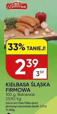 Chata Polska Kiełbasa śląska firmowa oferta