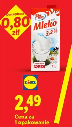 Lidl Mleko UHT 3,2%, 1 l Pilos oferta