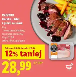 Lidl RZEŹNIK Kaczka - filet z piersi ze skórą oferta