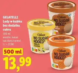 Lidl Lody w kubku bez dodatku cukru GELATELLI oferta