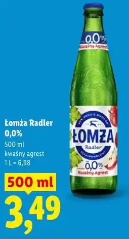 Lidl Łomża Radler 0,0% kwaśny agrest oferta