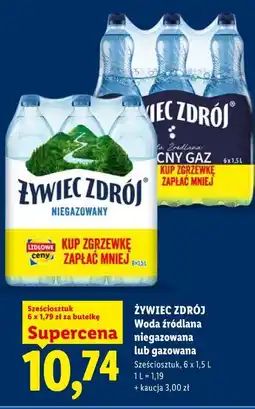 Lidl Woda źródlana niegazowana lub gazowana ŻYWIEC ZDRÓJ oferta