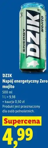 Lidl DZIK Napój energetyczny Zero mojito oferta