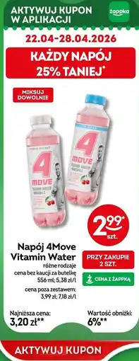 Żabka Napój 4Move Vitamin Water różne rodzaje oferta