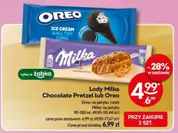 Żabka Lody Milka Chocolate Pretzel lub Oreo oferta