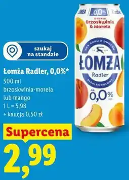 Lidl Łomża Radler, 0,0% brzoskwinia-morela lub mango oferta