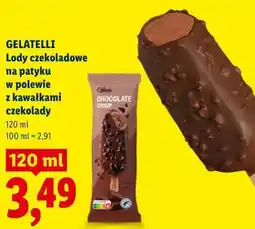 Lidl GELATELLI Lody czekoladowe na patyku w polewie z kawałkami czekolady oferta