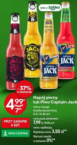 Żabka Napój piwny lub Piwo Captain Jack oferta