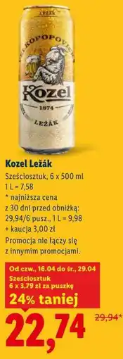 Lidl Kozel Ležák oferta