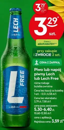 Żabka Piwo lub napój piwny Lech lub Lech Free oferta