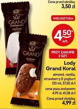 Żabka Lody Grand Koral almond, vanilla, strawberry & yoghurt oferta