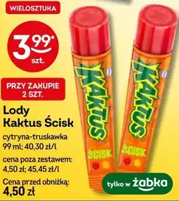 Żabka Lody Kaktus Ścisk cytryna-truskawka oferta