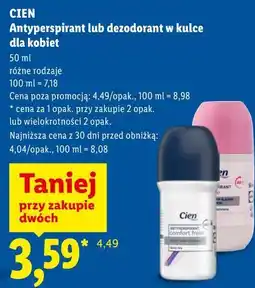 Lidl CIEN Antyperspirant lub dezodorant w kulce dla kobiet oferta