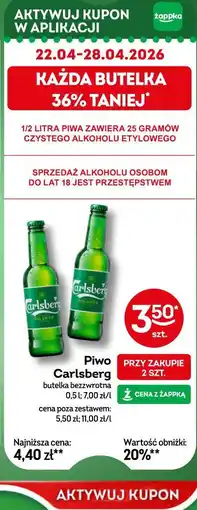 Żabka Piwo Carlsberg butelka bezzwrotna oferta