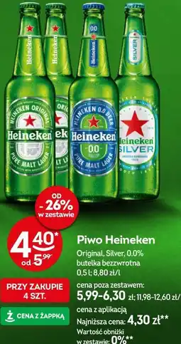 Żabka Piwo Heineken Original, Silver, 0.0% butelka bezzwrotna oferta