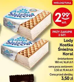 Żabka Lody Kostka Śnieżna Koral śmietankowe oferta