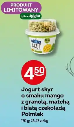 Żabka Jogurt skyr o smaku mango z granolą, matchą i białą czekoladą Polmlek oferta
