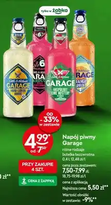 Żabka Napój piwny Garage różne rodzaje butelka bezzwrotna oferta