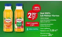 Żabka Sok 100% lub nektar Hortex różne rodzaje oferta