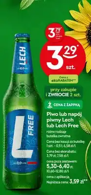 Żabka Piwo lub napój piwny Lech lub Lech Free różne rodzaje butelka zwrotna oferta
