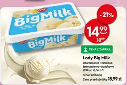 Żabka Lody Big Milk śmietankowo-waniliowe, śmietankowo-orzechowe oferta