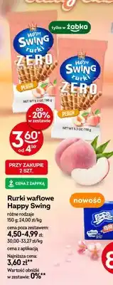 Żabka Rurki waflowe Happy Swing Zero Peach oferta