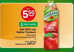 Żabka Sok 100% lub nektar Tymbark różne rodzaje oferta