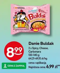 Żabka Danie Buldak 2 x Spicy, Cheese, Carbonara oferta