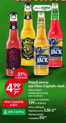 Żabka Napój piwny lub piwo Captain Jack różne rodzaje butelka bezzwrotna oferta