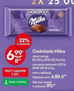 Żabka Czekolada Milka różne rodzaje oferta
